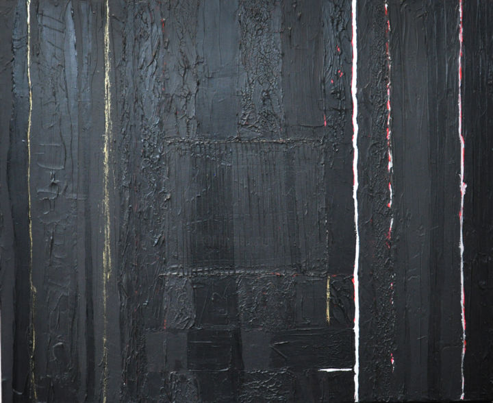 Malerei mit dem Titel "En noir" von Bridg', Original-Kunstwerk, Acryl Auf Keilrahmen aus Holz montiert