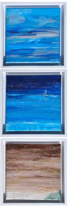 Картина под названием "Ocean view" - Bridg', Подлинное произведение искусства, Акрил Установлен на Деревянная рама для носил…