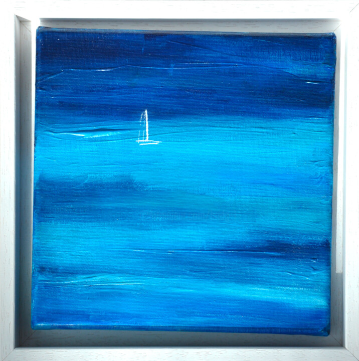 Painting titled "Ocean 2" by Bridg', Original Artwork, Acrylic Mounted on Wood Stretcher frame
