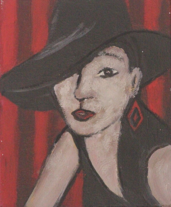 Peinture intitulée "Rayon Chapeau, Femm…" par Brigi'Art, Œuvre d'art originale, Acrylique Monté sur Châssis en bois