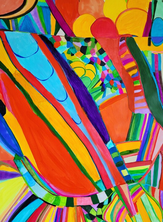 Рисунок под названием "22/08" - Brigite Oury, Подлинное произведение искусства, Акрил