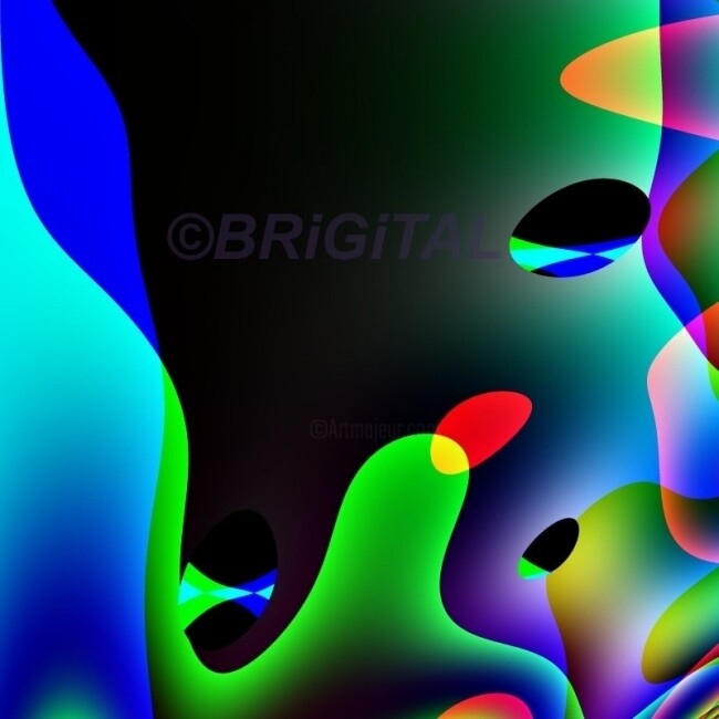 Цифровое искусство под названием "lustiges volk" - Brigitta Krause, Подлинное произведение искусства