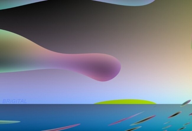 Digitale Kunst getiteld "taifun-roke 1" door Brigitta Krause, Origineel Kunstwerk, Digitaal Schilderwerk
