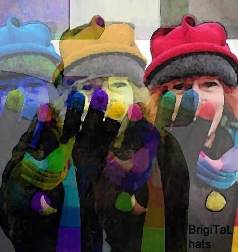Digitale Kunst mit dem Titel "Hüte hüten" von Brigitta Krause, Original-Kunstwerk