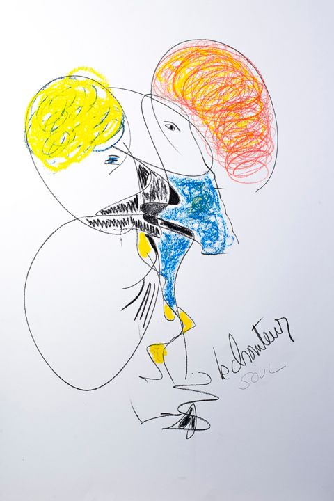 「Le chanteur soul」というタイトルの描画 Anihによって, オリジナルのアートワーク, 鉛筆