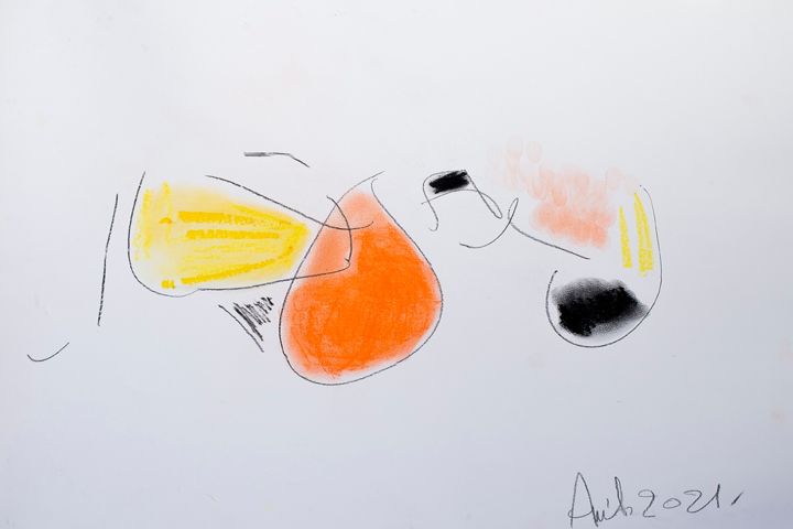Zeichnungen mit dem Titel "Douceur" von Anih, Original-Kunstwerk, Pastell