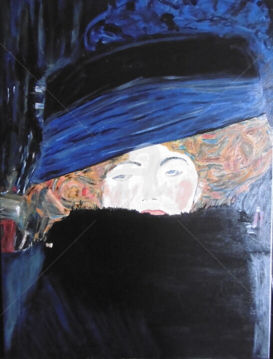 Painting titled "Copie klimt femme a…" by Brigitte Barcelo, Original Artwork, Acrylic