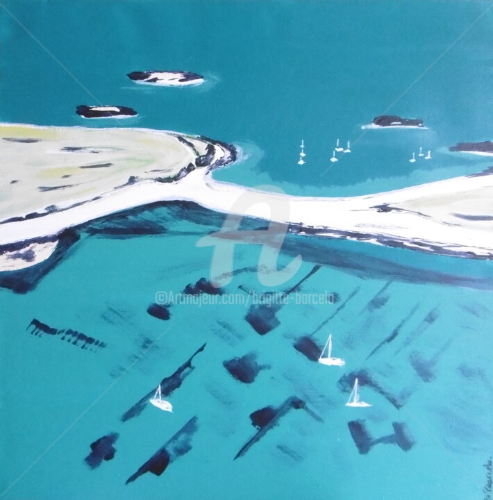 제목이 "L archipel des Glén…"인 미술작품 Brigitte Barcelo로, 원작, 아크릴
