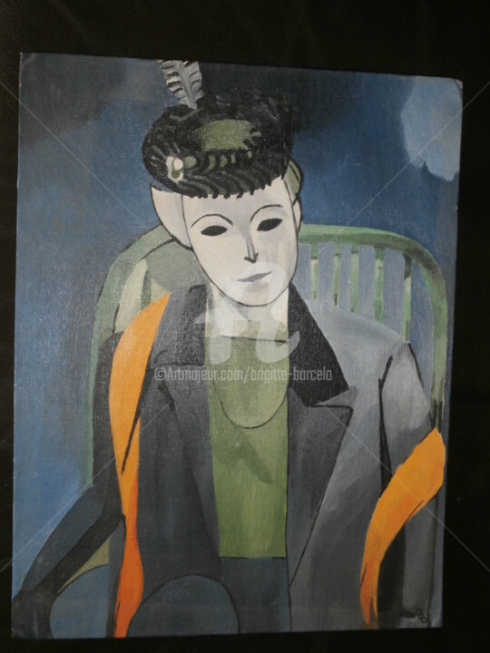 Peinture intitulée "Portrait 2, copie,…" par Brigitte Barcelo, Œuvre d'art originale, Huile