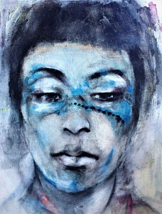 Ζωγραφική με τίτλο "amazonian" από Brigitte Benitah, Αυθεντικά έργα τέχνης, Ακρυλικό