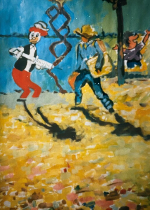 Peinture intitulée "Der Maler geht malen" par Brigitte Böhme, Œuvre d'art originale, Acrylique