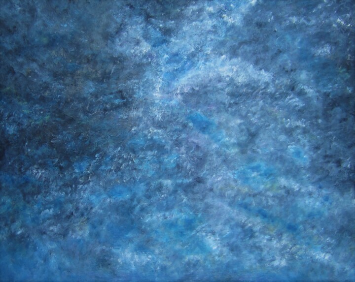 Painting titled "Nuées d'orage" by Brigitte Botsen (Britt), Original Artwork, Oil Mounted on Wood Stretcher frame