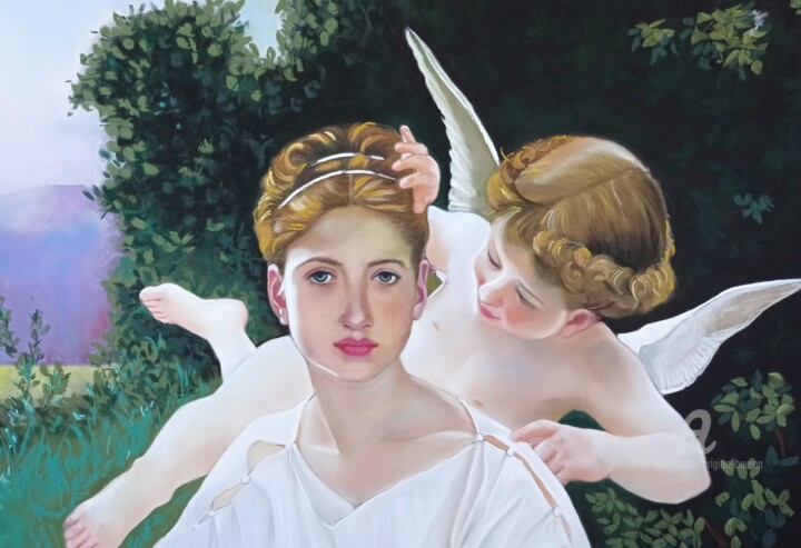 Pittura intitolato "Détail du tableau d…" da Brigitte Bouron, Opera d'arte originale, Pastello