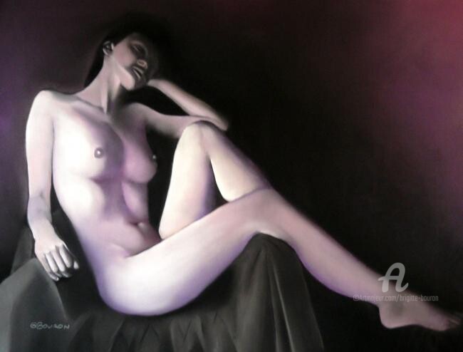 Schilderij getiteld "NONCHALANCE" door Brigitte Bouron, Origineel Kunstwerk
