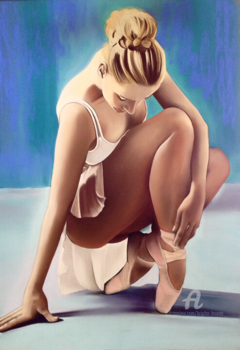 Painting titled "ATTITUDE" by Brigitte Bouron, Original Artwork, Pastel