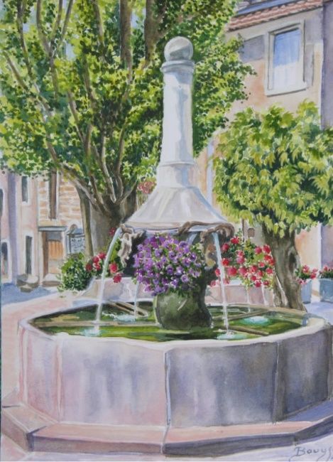 "fontaine de salasc…" başlıklı Tablo Brigitte Bouysse tarafından, Orijinal sanat, Petrol