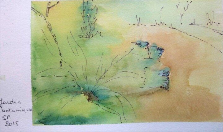 Painting titled "BRESIL" by Brigitte Chevalier, Original Artwork, Watercolor