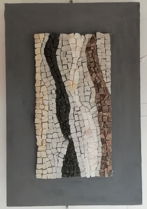 Sculpture titled "ondulations" by Brigitte Coleau, Original Artwork, Mosaic