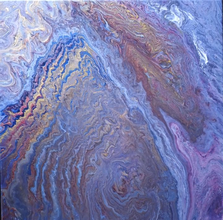 Peinture intitulée "déclinaison mauve" par Brigitte Coleau, Œuvre d'art originale, Acrylique