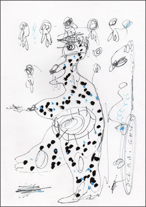 Dibujo titulada "Vénus tachetée" por Brigitte Derbigny, Obra de arte original, Acrílico