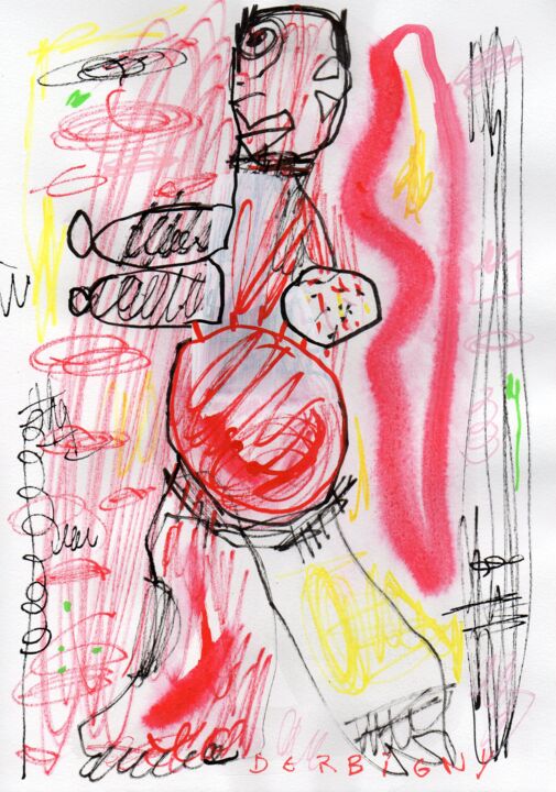 Drawing titled "Vénus disco" by Brigitte Derbigny, Original Artwork, Acrylic
