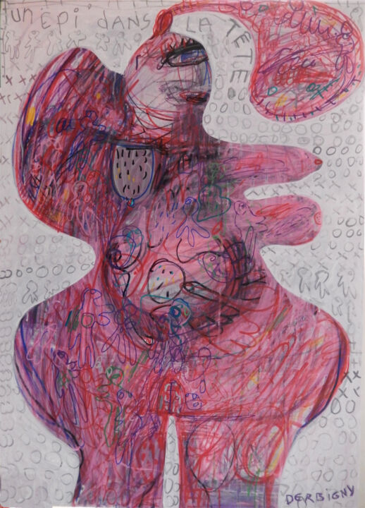 Painting titled "La vie en rose ou u…" by Brigitte Derbigny, Original Artwork, Acrylic