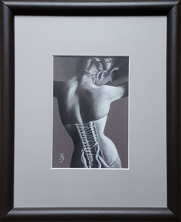 "Le corset" başlıklı Resim Brigitte Dumont tarafından, Orijinal sanat, Pastel