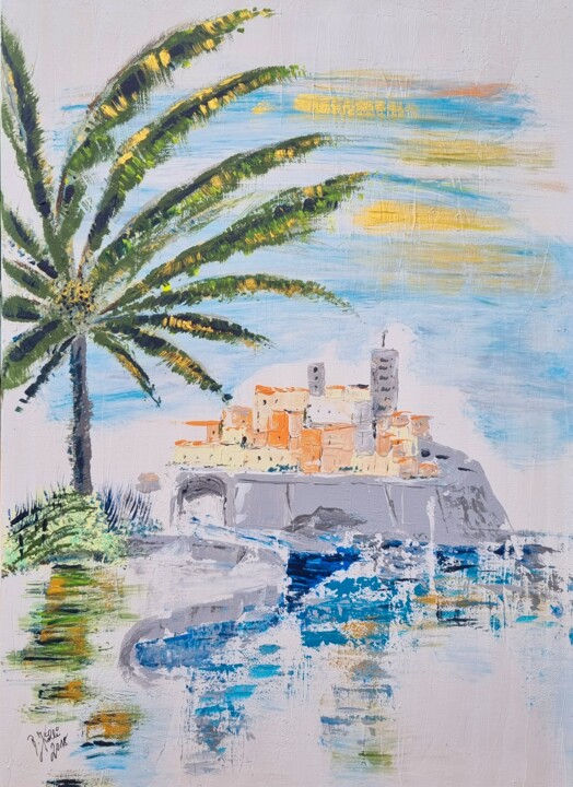 Pintura intitulada "Le vieil Antibes" por Brigitte Kölli, Obras de arte originais, Acrílico