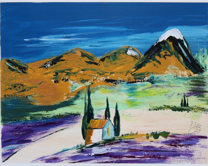 Ζωγραφική με τίτλο "Haute Provence" από Brigitte Kölli, Αυθεντικά έργα τέχνης, Ακρυλικό