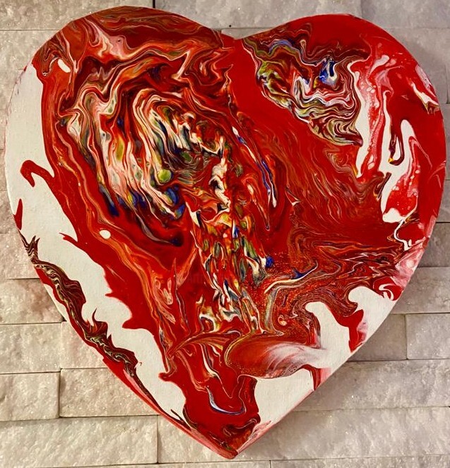 Peinture intitulée "My heart for you" par Brigitte Kölli, Œuvre d'art originale, Acrylique