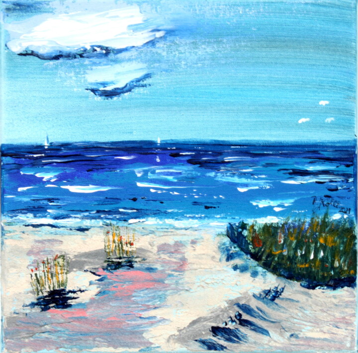 Malerei mit dem Titel "Meeresrauschen" von Brigitte Kölli, Original-Kunstwerk, Acryl