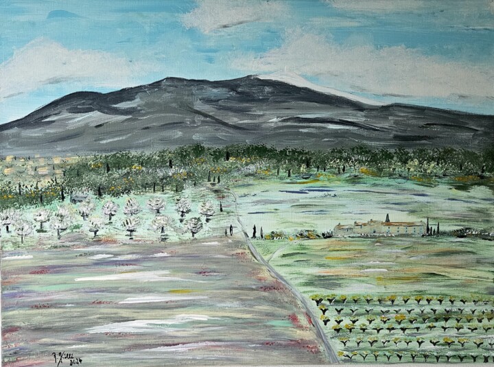 Peinture intitulée "La Provence mon pays" par Brigitte Kölli, Œuvre d'art originale, Acrylique
