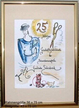 Pintura titulada "Jubiläum Schneiderm…" por Brigitte Kölli, Obra de arte original