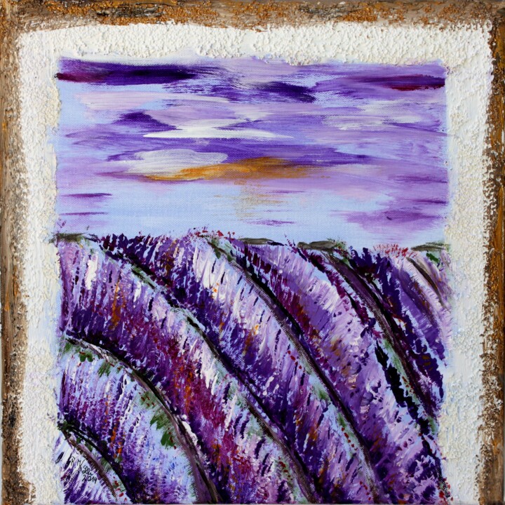 Malerei mit dem Titel "provence-in-summer" von Brigitte Kölli, Original-Kunstwerk, Acryl