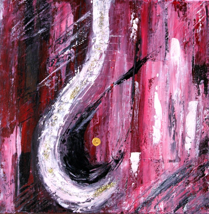 Malerei mit dem Titel "gefangen" von Brigitte Kölli, Original-Kunstwerk, Acryl