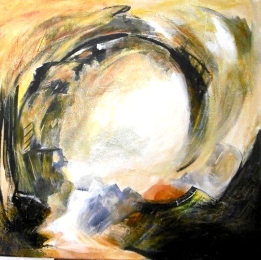 Картина под названием "ABSTRAIT à la forme…" - Brigitte Krief, Подлинное произведение искусства, Акрил Установлен на Деревян…