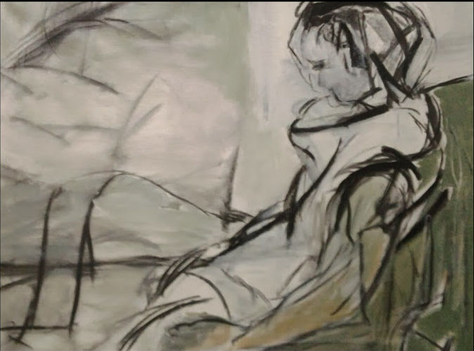제목이 "RÊVE"인 미술작품 Brigitte Krief로, 원작, 아크릴 나무 들것 프레임에 장착됨
