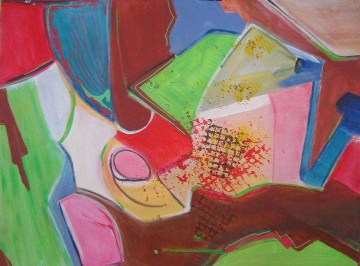 Peinture intitulée "ABSTRAIt 4:  rouge,…" par Brigitte Krief, Œuvre d'art originale, Acrylique