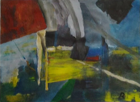 Malarstwo zatytułowany „PAYSAGE ABSTRAIT” autorstwa Brigitte Krief, Oryginalna praca, Akryl