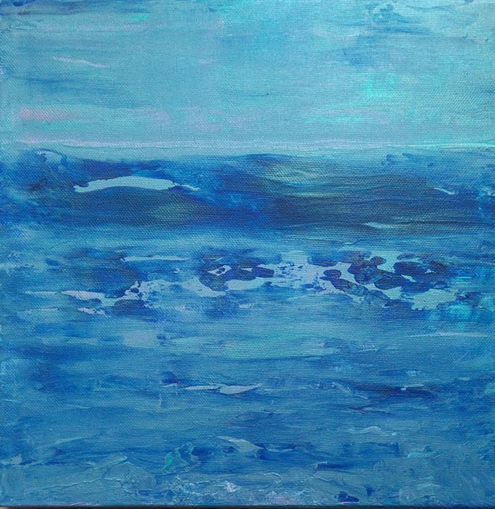 Peinture intitulée "Le Petit Bleu" par Brigitte Mathé (MBL), Œuvre d'art originale, Acrylique