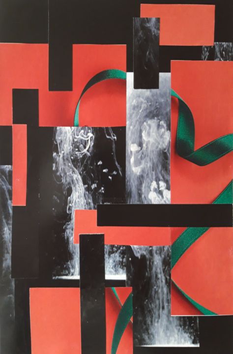 Collages titled "Sans titre COL 1" by Brigitte Mathé (MBL), Original Artwork