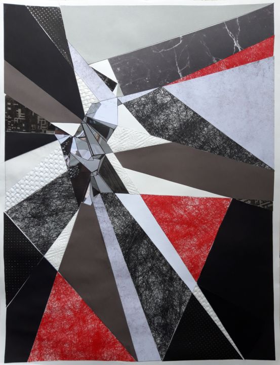 Collages intitulée "Craquelures Col19" par Brigitte Mathé (MBL), Œuvre d'art originale, Collages