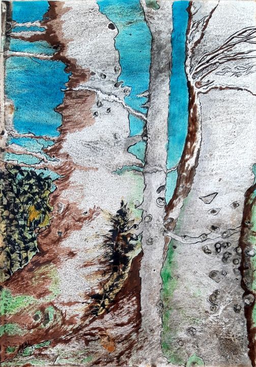 "Forest 1" başlıklı Resim Brigitte Mathé (MBL) tarafından, Orijinal sanat, Mürekkep