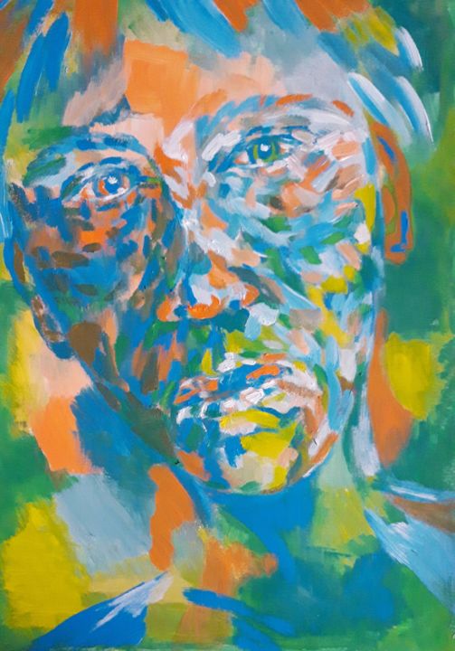 「Jeune Homme」というタイトルの絵画 Brigitte Mathé (MBL)によって, オリジナルのアートワーク, アクリル