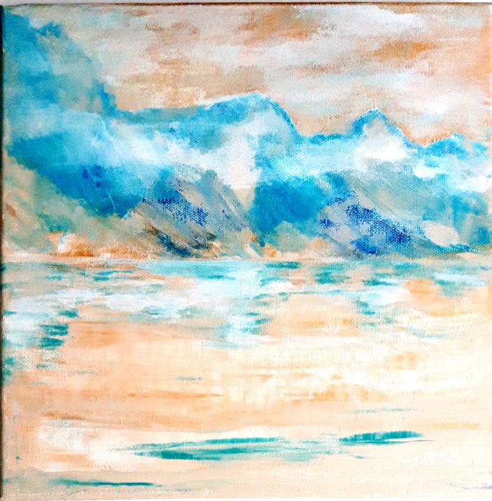 Pittura intitolato "Brume sur le lac" da Brigitte Mathé (MBL), Opera d'arte originale, Acrilico