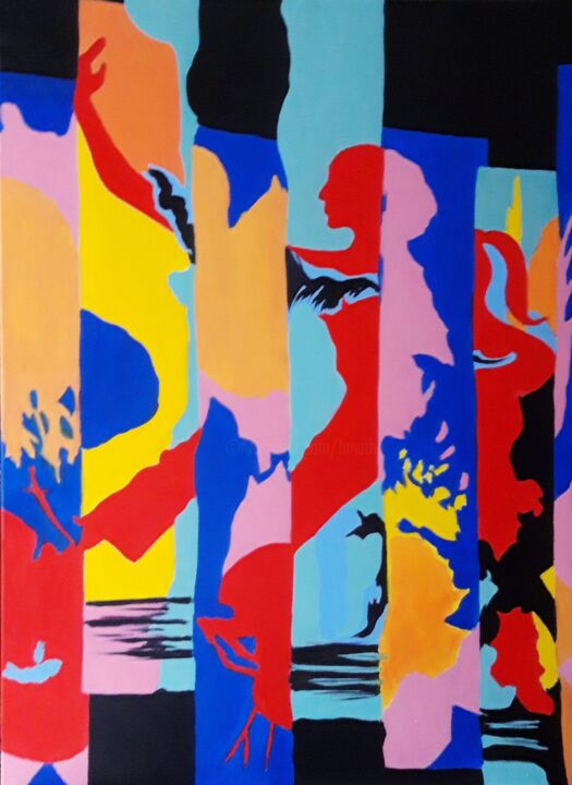 Malarstwo zatytułowany „Avanti” autorstwa Brigitte Mathé (MBL), Oryginalna praca, Olej
