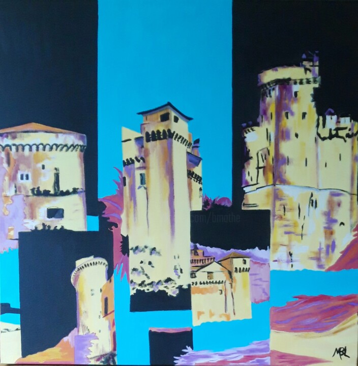 Painting titled "De La Rochelle à Ro…" by Brigitte Mathé (MBL), Original Artwork, Acrylic