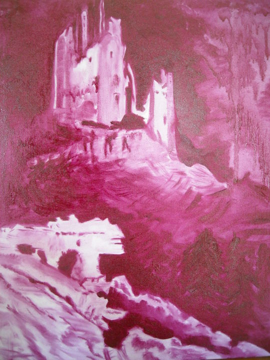 Peinture intitulée "Ruines" par Brigitte Mathé (MBL), Œuvre d'art originale, Huile Monté sur Châssis en bois