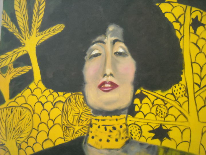 Peinture intitulée "Femme, d'après Klimt" par Brigitte Mathé (MBL), Œuvre d'art originale, Huile Monté sur Châssis en bois