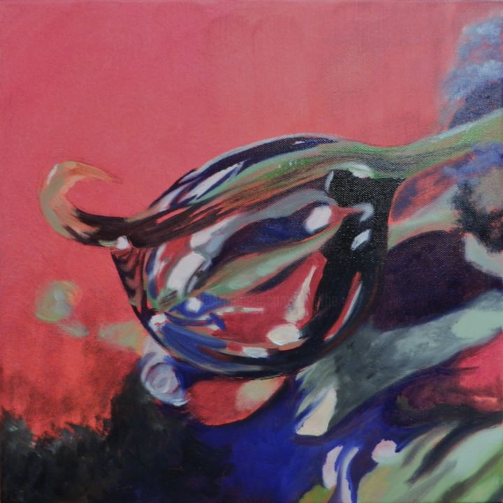 Peinture intitulée "Perle de rosée" par Brigitte Mathé (MBL), Œuvre d'art originale, Huile Monté sur Châssis en bois